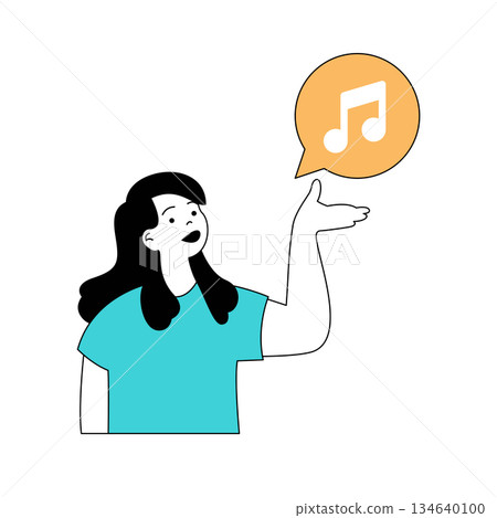 Education concept with cartoon people in flat design for web. Student studying music and training singing skill at learning workshop. Vector illustration for social media banner, marketing material. Education concept with cartoon people in flat design for web. Student studying music and training singing skill at learning workshop. Vector illustration for social media banner, marketing material. 134640100