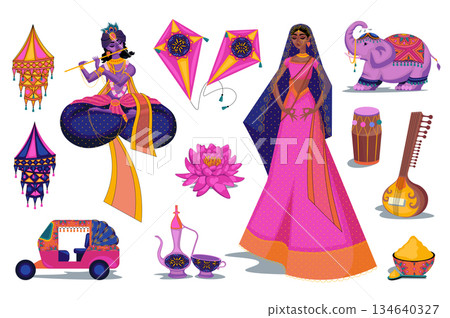 India Culture Set India Culture Set 134640327