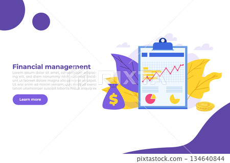Money stories. Financial management concept.  Financial examiner. Vector illustration. 134640844