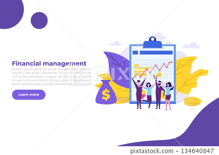 Money stories. Financial management concept. Financial examiner. Vector illustration. Money stories. Financial management concept. Financial examiner. Vector illustration. 134640847