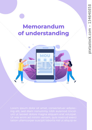 memorandum of understanding MOU. Vector illustration. 134640858