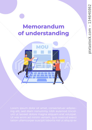 memorandum of understanding MOU. Vector illustration. memorandum of understanding MOU. Vector illustration. 134640862