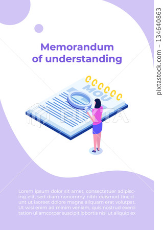 memorandum of understanding MOU. Vector illustration. memorandum of understanding MOU. Vector illustration. 134640863