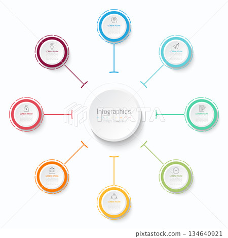 Infographic 8 options design elements for your business data. Vector Illustration. Infographic 8 options design elements for your business data. Vector Illustration. 134640921