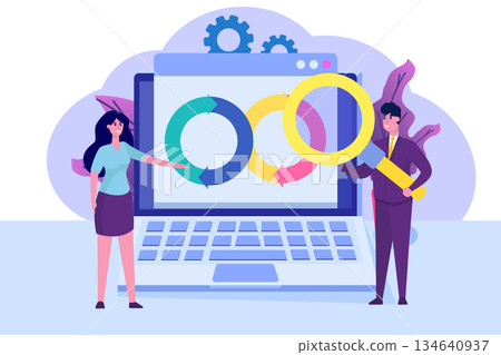Devops concept. Application development, building. API prototyping, programming and testing. Vector illustration Devops concept. Application development, building. API prototyping, programming and testing. Vector illustration 134640937