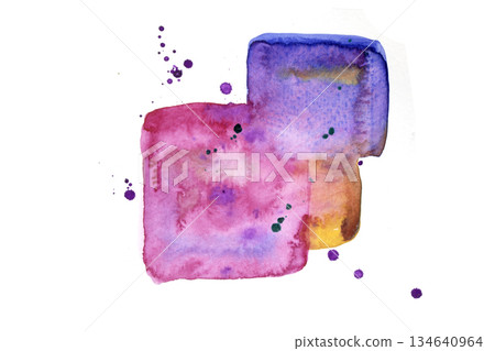 Vibrant Watercolor Squares Splashes and Paint Ink Vibrant Watercolor Squares Splashes and Paint Ink 134640964