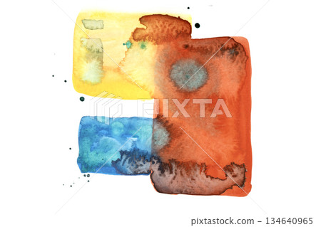 Vibrant Watercolor Squares Splashes and Paint Ink Vibrant Watercolor Squares Splashes and Paint Ink 134640965