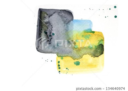 Vibrant Watercolor Squares Splashes and Paint Ink Vibrant Watercolor Squares Splashes and Paint Ink 134640974