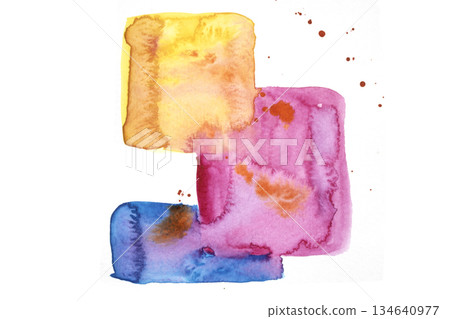 Vibrant Watercolor Squares Splashes and Paint Ink Vibrant Watercolor Squares Splashes and Paint Ink 134640977