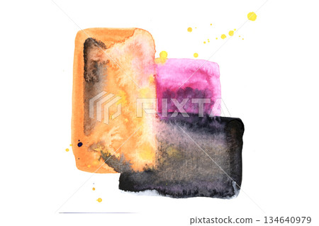 Vibrant Watercolor Squares Splashes and Paint Ink Vibrant Watercolor Squares Splashes and Paint Ink 134640979