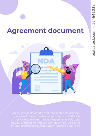 Legal restrictions, non-disclosure agreement contract or NDA concept. Vector illustration Legal restrictions, non-disclosure agreement contract or NDA concept. Vector illustration 134641038