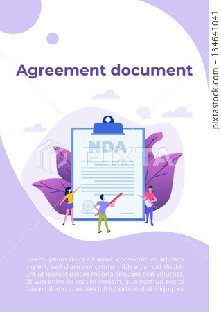Legal restrictions, non-disclosure agreement contract or NDA concept. Vector illustration Legal restrictions, non-disclosure agreement contract or NDA concept. Vector illustration 134641041