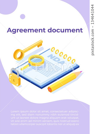 Legal restrictions,  non-disclosure agreement contract or NDA  concept. Vector illustration 134641044