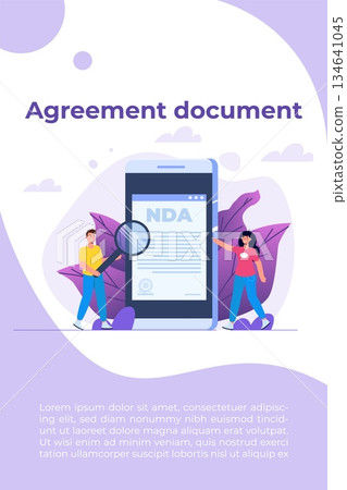 Legal restrictions, non-disclosure agreement contract or NDA concept. Vector illustration Legal restrictions, non-disclosure agreement contract or NDA concept. Vector illustration 134641045