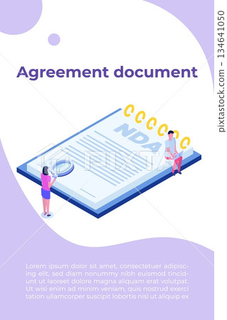 Legal restrictions, non-disclosure agreement contract or NDA concept. Vector illustration Legal restrictions, non-disclosure agreement contract or NDA concept. Vector illustration 134641050