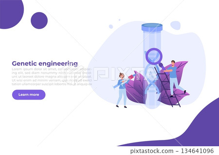 DNA test, Genetic testing, Lab research concept. Vector flat illustration 134641096