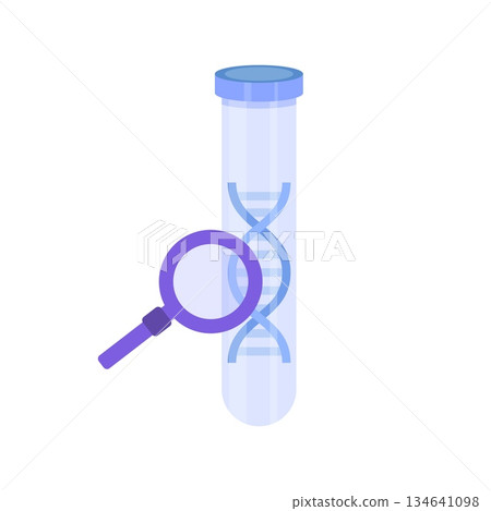 DNA test, Genetic testing, Lab research concept. Vector flat illustration 134641098