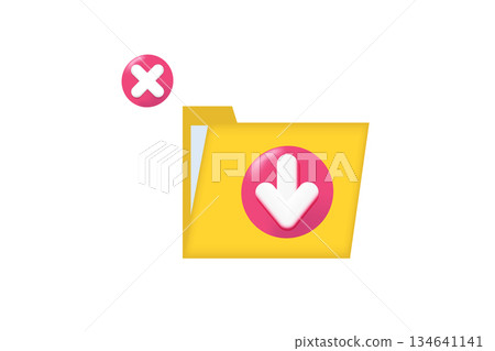 Download error icon. 3D vector illustration Download error icon. 3D vector illustration 134641141