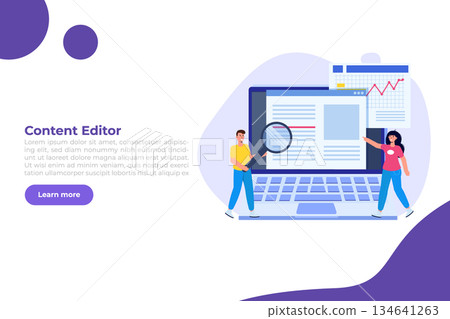 Editable online document. Blogger, copywriter or journalist concept. Editor work. Creative writing and storytelling, copywriting . Online education, distant learning. Vector illustration. Editable online document. Blogger, copywriter or journalist concept. Editor work. Creative writing and storytelling, copywriting . Online education, distant learning. Vector illustration. 134641263