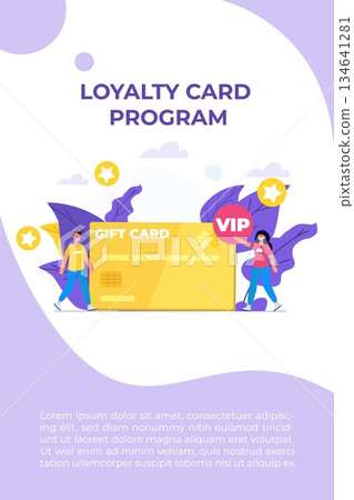 Discount, Loyalty card program and customer service. Vector illustration. Discount, Loyalty card program and customer service. Vector illustration. 134641281