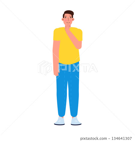 Asks for silence concept. Be silent sign. Vector illustration. 134641307