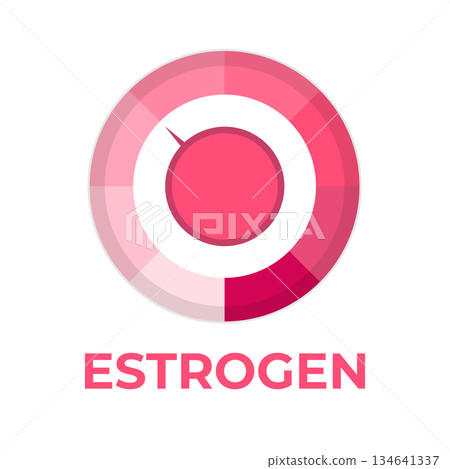 Estrogen level meter. Vector illustration. Estrogen level meter. Vector illustration. 134641337