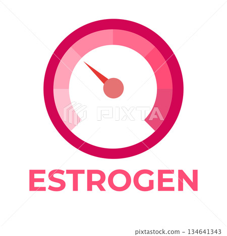 Estrogen level meter. Vector illustration. Estrogen level meter. Vector illustration. 134641343