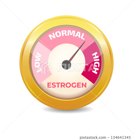 Estrogen level meter. Vector illustration. 134641345