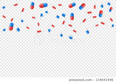 Falling Medical pills. Medicine Background. Vector illustration Falling Medical pills. Medicine Background. Vector illustration 134641446