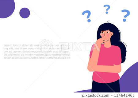 Female find solution, Problem solving concept. Vector illustration Female find solution, Problem solving concept. Vector illustration 134641465