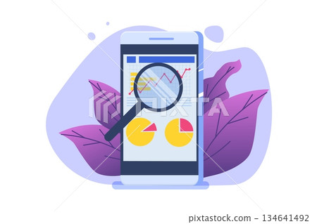 Financial administration, examiner, audit  concept. Company tax and account. Vector illustration 134641492