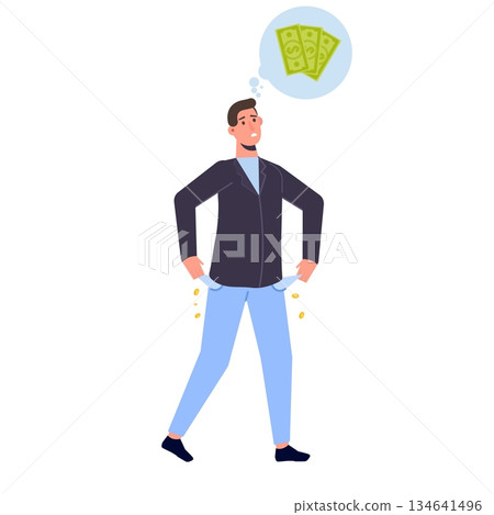 Financial problem, burnout, collapse, business concept. Vector isolated illustration. 134641496