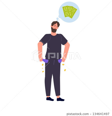 Financial problem, burnout, collapse, business concept. Vector isolated illustration. 134641497