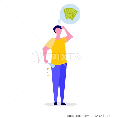 Financial problem, burnout, collapse, business concept. Vector isolated illustration. Financial problem, burnout, collapse, business concept. Vector isolated illustration. 134641498
