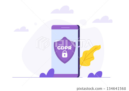 General Data Protection Regulation - GDPR iconcept. Vector illustration. 134641568