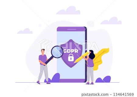 General Data Protection Regulation - GDPR iconcept. Vector illustration. 134641569