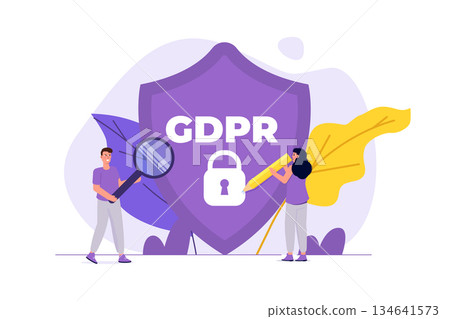 General Data Protection Regulation - GDPR iconcept. Vector illustration. 134641573