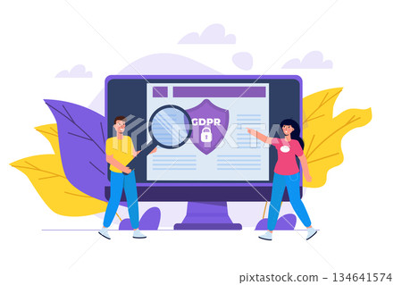 General Data Protection Regulation - GDPR iconcept. Vector illustration. General Data Protection Regulation - GDPR iconcept. Vector illustration. 134641574