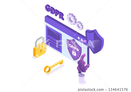 General Data Protection Regulation - GDPR isometric concept. Vector illustration. 134641576