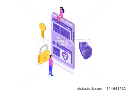 General Data Protection Regulation - GDPR isometric concept. Vector illustration. 134641582