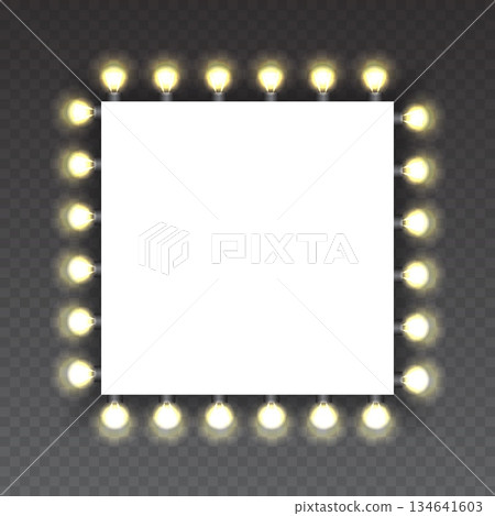 Christmas lights, Glowing garland realistic isolated realistic for Xmas Holiday cards, banners, posters. Vector illustration 134641603