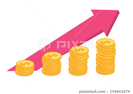 Increase inflation concept. Vector illustration for infographics, banner, mobile app. Increase inflation concept. Vector illustration for infographics, banner, mobile app. 134641674