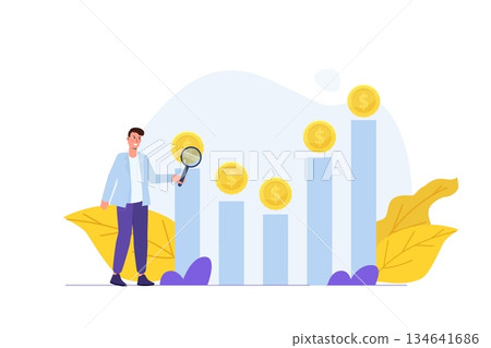 Investment opportunity searching concept. Vector illustration. 134641686