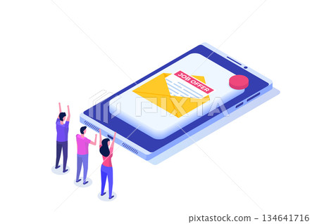 Job offer, start career concept. Isometric Vector illustrations for banner, website, landing page, flyer. 134641716