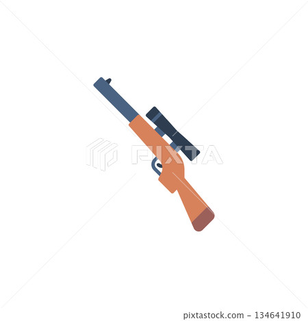 Rifle vector icon. Adventure icon flat style. perfect use for logo, presentation, website, and more. modern icon design color style Rifle vector icon. Adventure icon flat style. perfect use for logo, presentation, website, and more. modern icon design color style 134641910