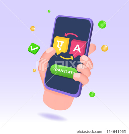 Online multi language translator app. Multilingual communication concept. Vector illustration. 134641965
