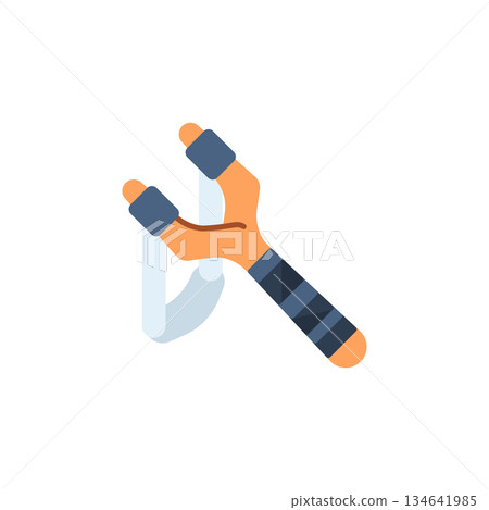 Slingshot vector icon. Adventure icon flat style. perfect use for logo, presentation, website, and more. modern icon design color style Slingshot vector icon. Adventure icon flat style. perfect use for logo, presentation, website, and more. modern icon design color style 134641985
