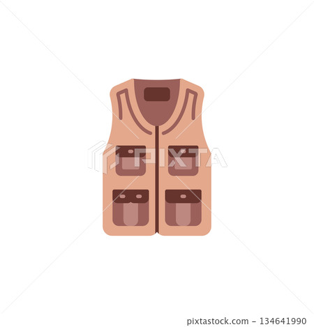 Vest vector icon. Adventure icon flat style. perfect use for logo, presentation, website, and more. modern icon design color style Vest vector icon. Adventure icon flat style. perfect use for logo, presentation, website, and more. modern icon design color style 134641990