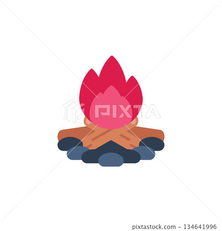Campfire vector icon. Adventure icon flat style. perfect use for logo, presentation, website, and more. modern icon design color style Campfire vector icon. Adventure icon flat style. perfect use for logo, presentation, website, and more. modern icon design color style 134641996