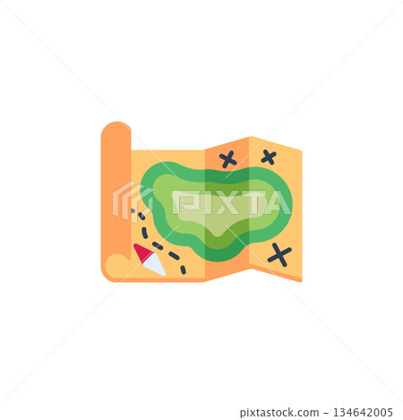Adventure Map vector icon. Adventure icon flat style. perfect use for logo, presentation, website, and more. modern icon design color style 134642005